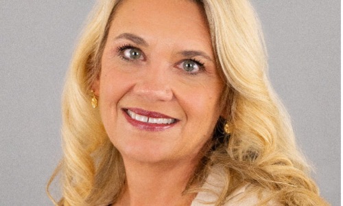 a woman smiling